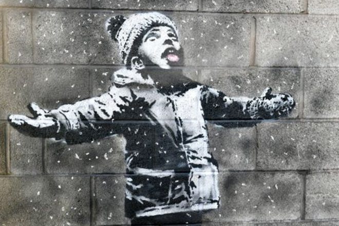 Bansky addresses pollution with new street art in South Wales