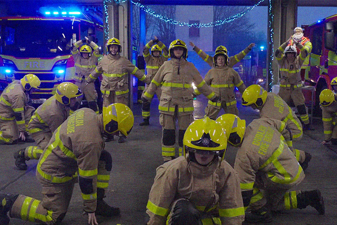 Dublin fire brigade dance to Daft Punk’s ‘One More Time’ for charity