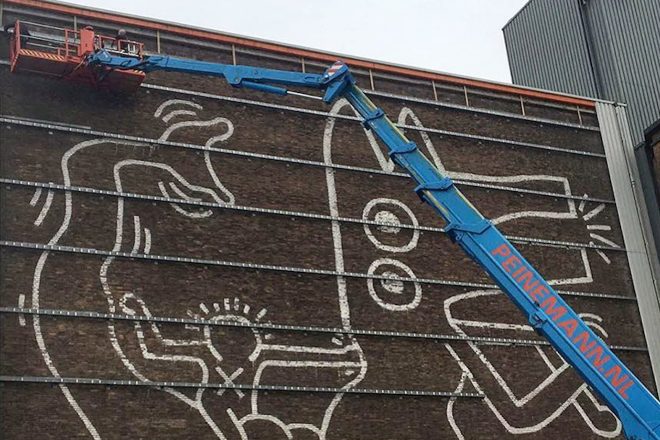 A giant mural by Keith Haring has been uncovered after 32 years