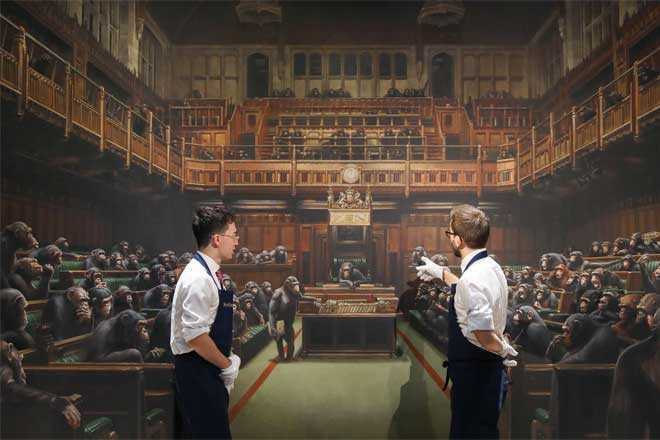 Banksy's 'Devolved Parliament' painting has sold for £9.9 million