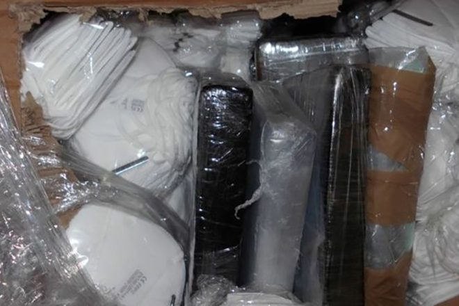 £1 million of cocaine has been found in a shipment of face masks