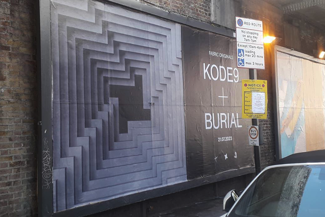 ​Cryptic Burial and Kode9 billboard appears in East London