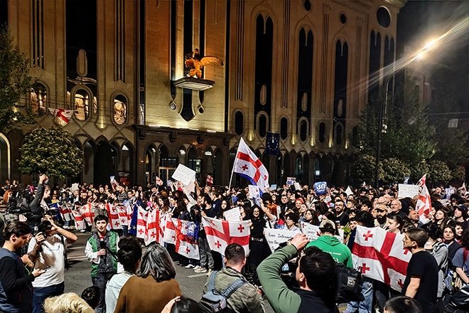 ​Tbilisi nightclub Bassiani hosts rally in protest of Georgian election results