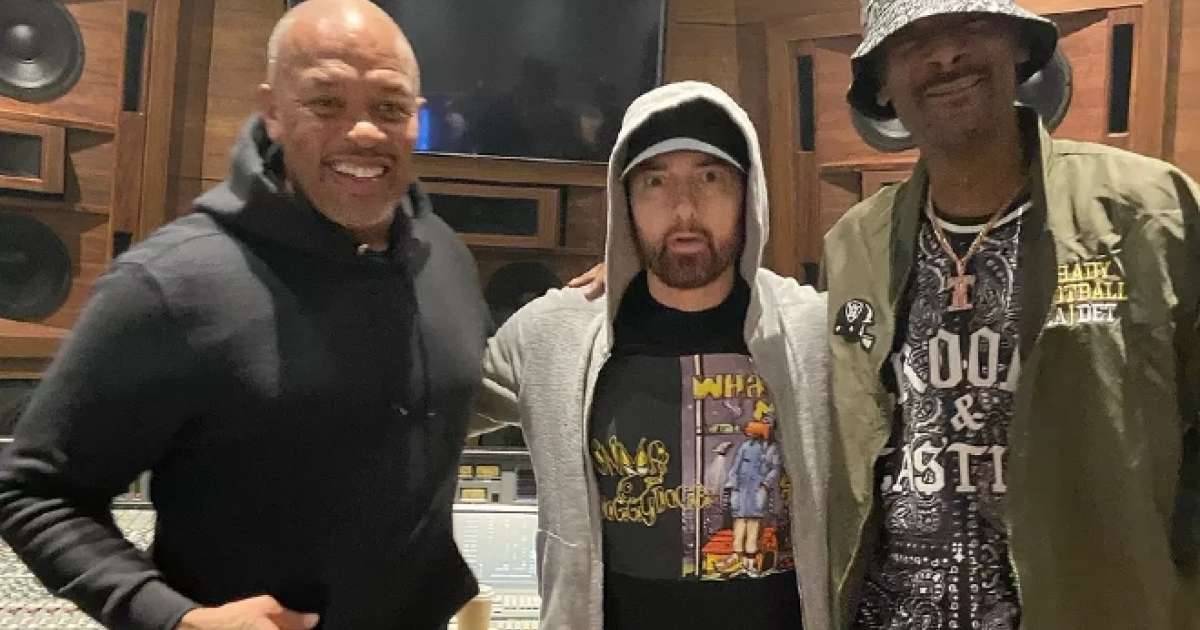 Eminem hints at new music with Dr. Dre and Snoop Dogg with studio photo