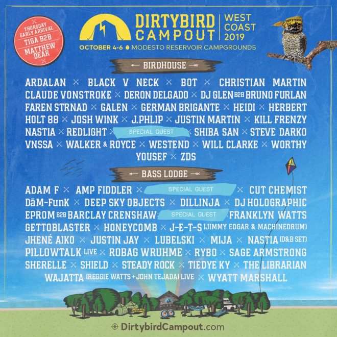 The line-up for Dirtybird Campout 2019 has arrived