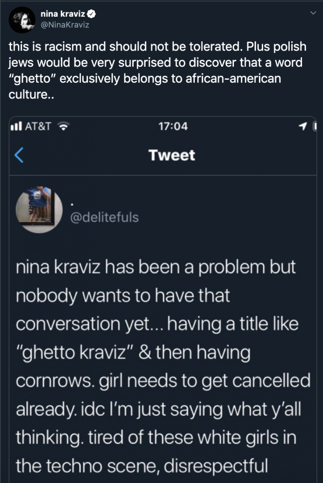 Nina Kraviz responds to criticism over her cornrows
