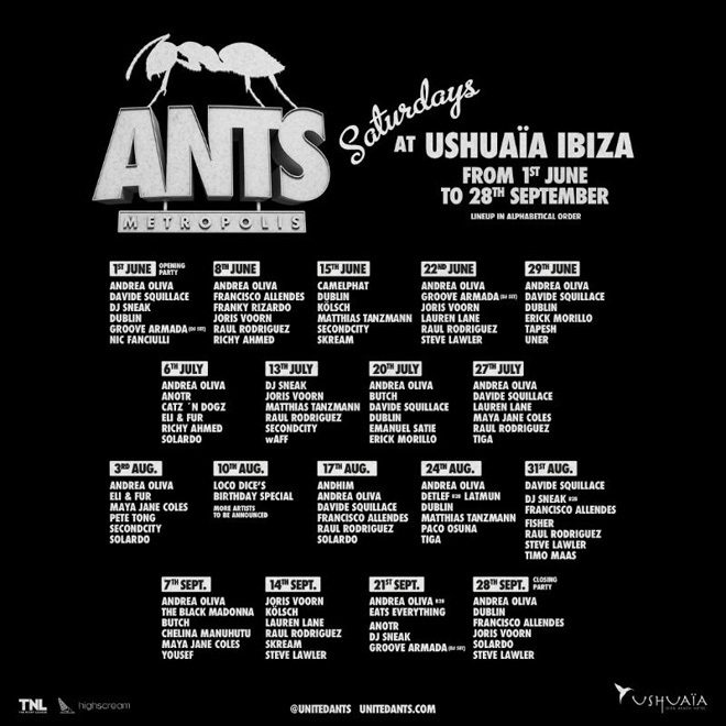 ANTS reveals weekly breakdown for Ibiza season