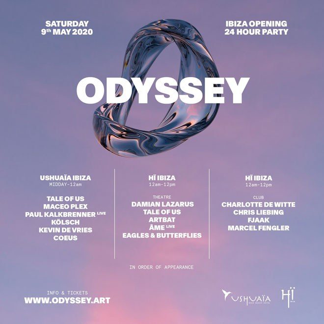24-hour party Odyssey announces line-up Ushuaïa and Hï Ibiza