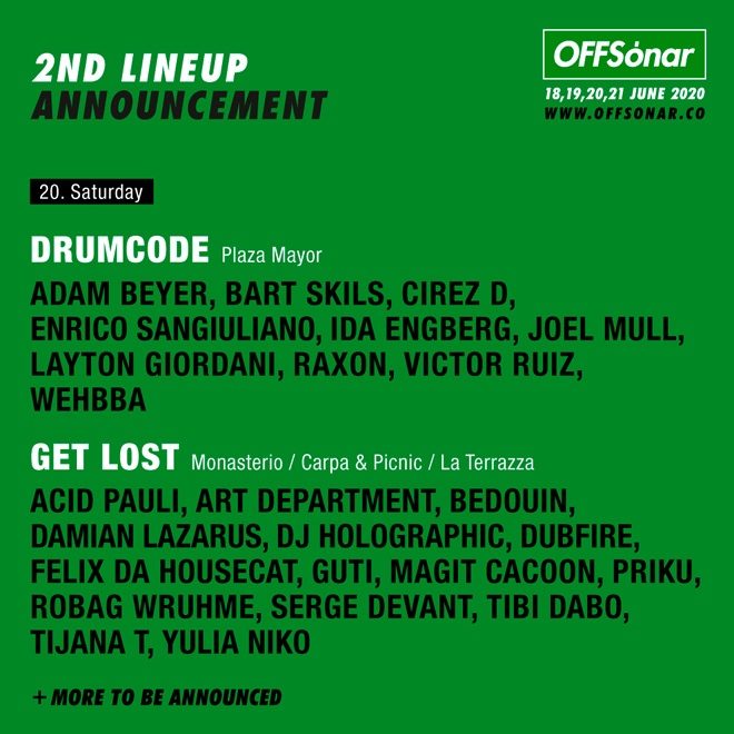 Line-ups revealed for Drumcode and Get Lost at OFFSónar